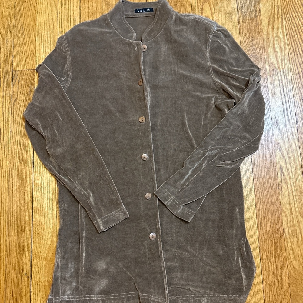 Vikki Vi Button up Velvet Shirt